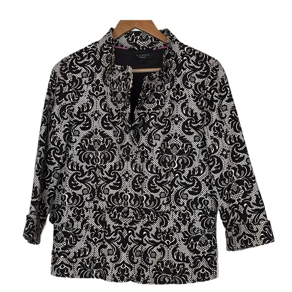 Talbots Black and White Patterned Blazer - Picture 1 of 5